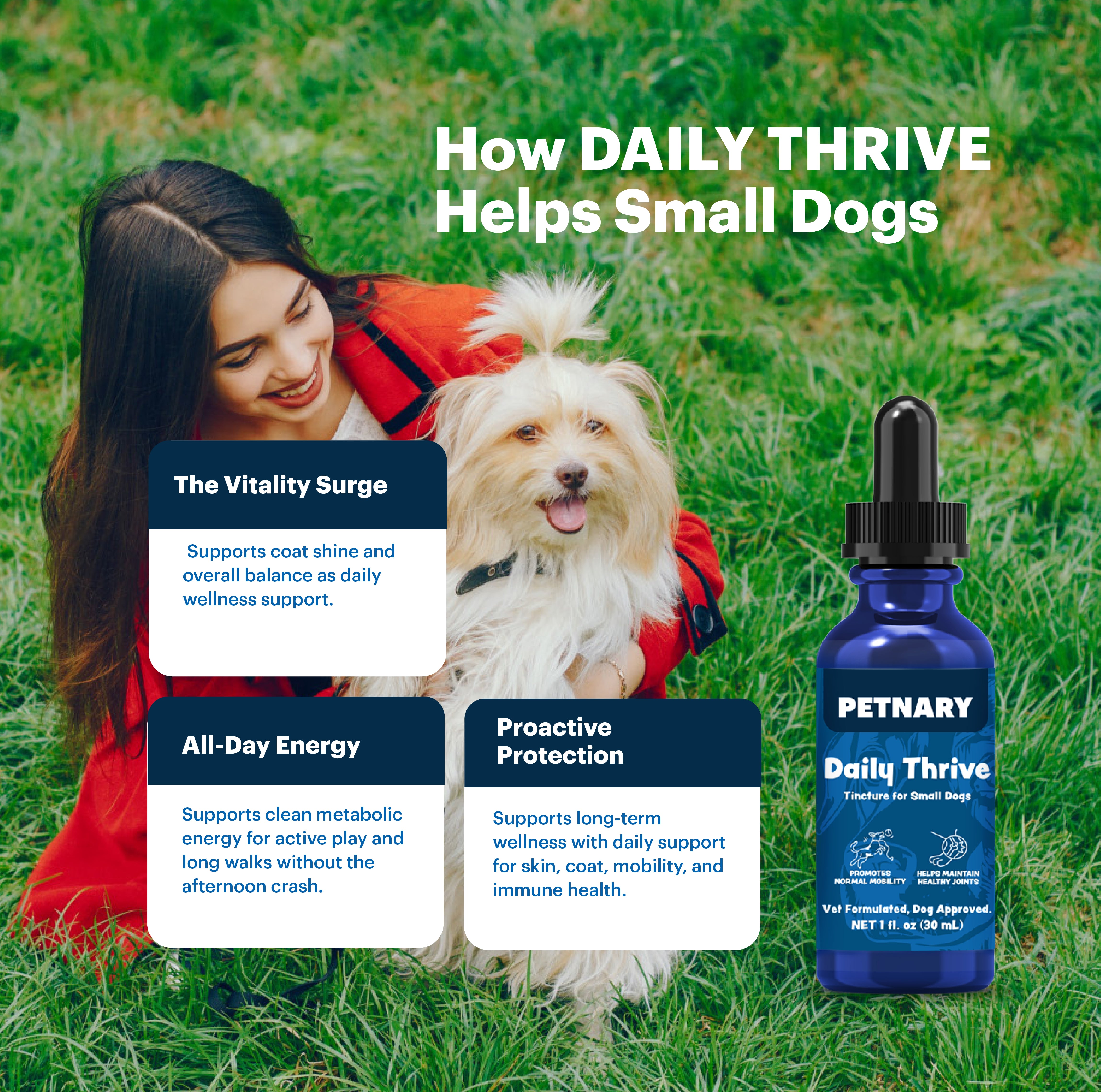 Petnary Daily Thrive | 4-in-1 Multivitamin & Omega Boost for Dogs