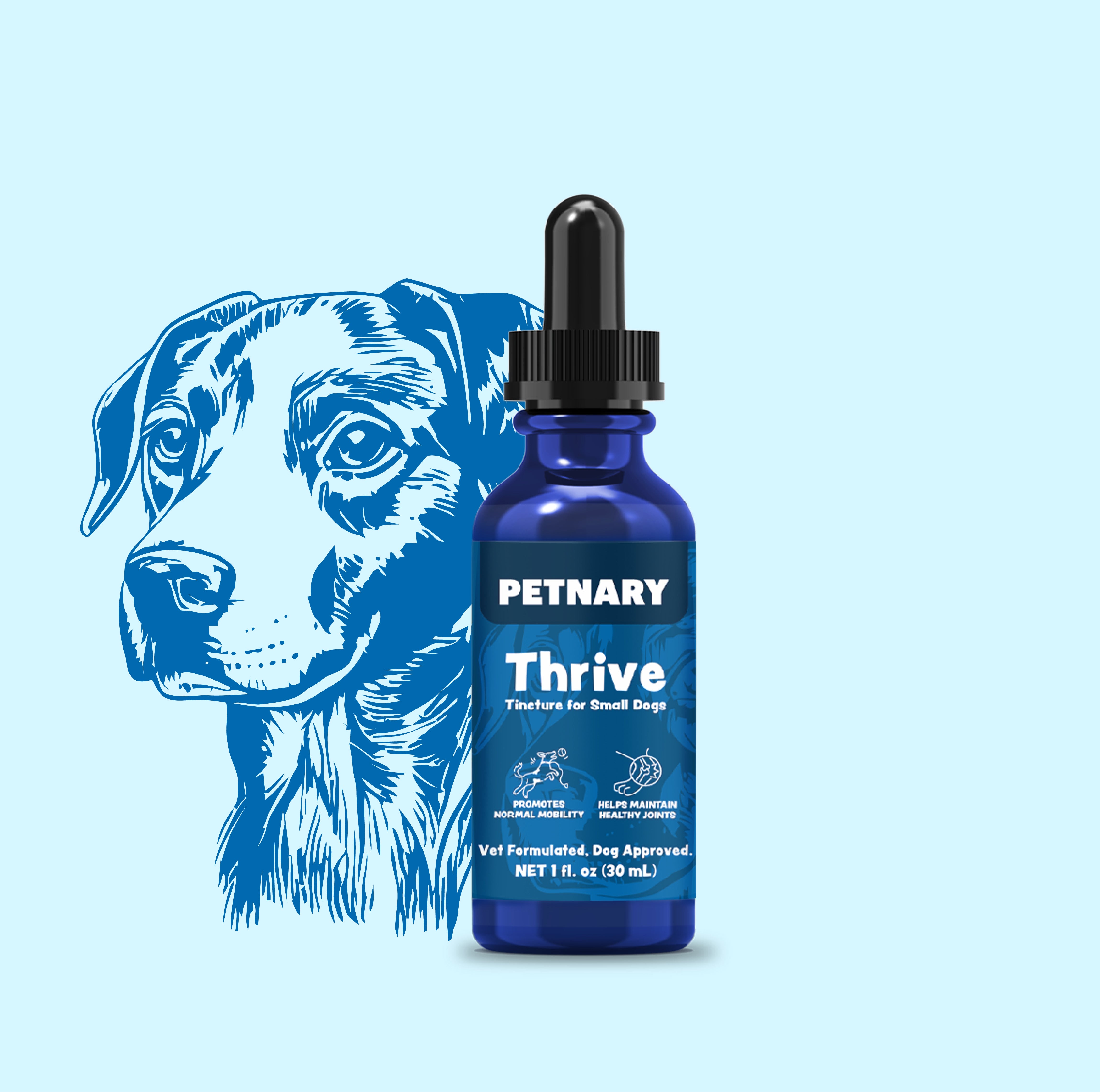 Petnary Thrive | 4-in-1 Daily Vitality Drops – Wild Alaskan Salmon Oil & Metabolic C8 Complex