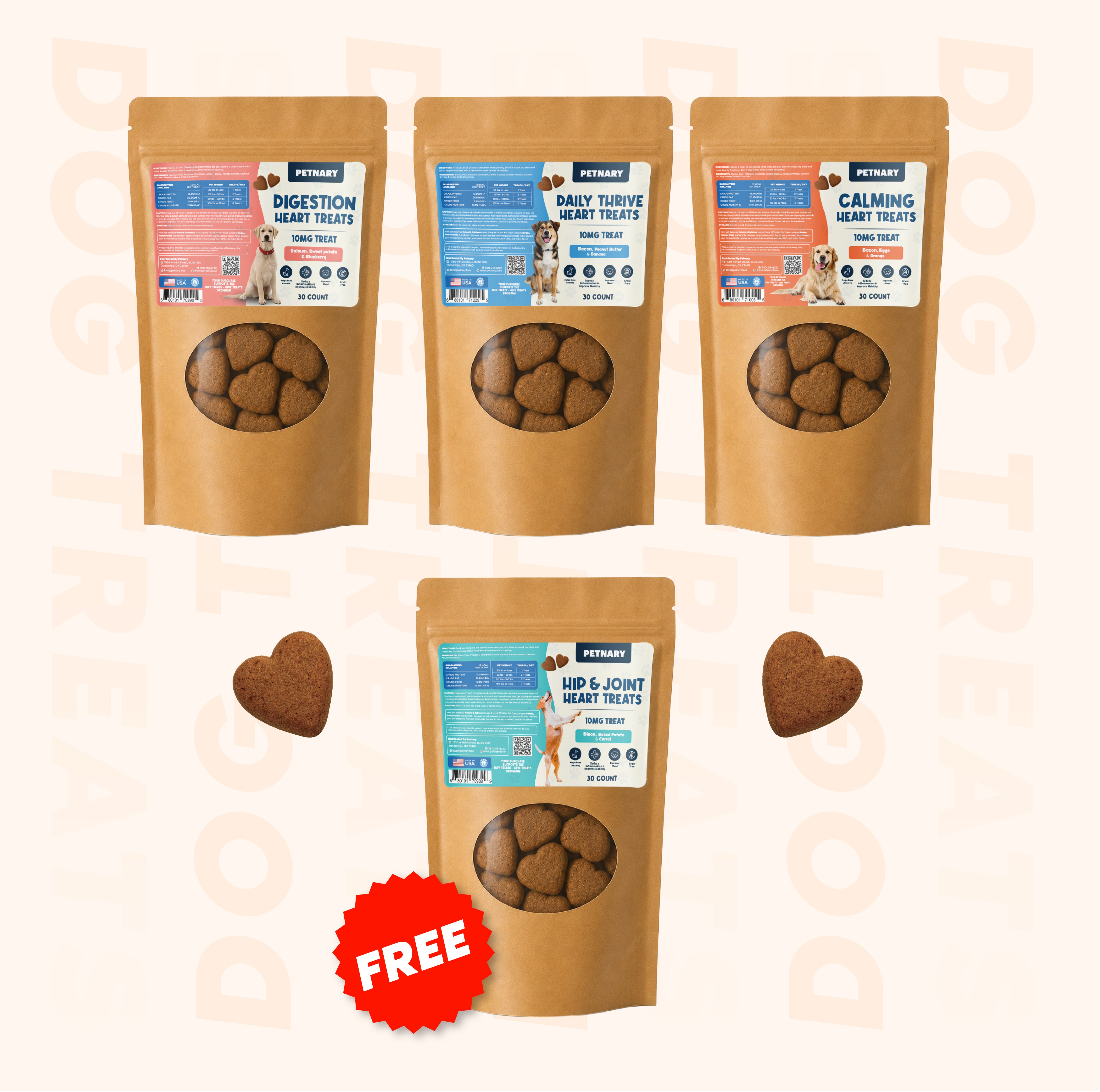 Daily Thrive, Calm, Digestion & Hip + Joint | Bundle for Dogs (Buy 3, Get 1 Free)